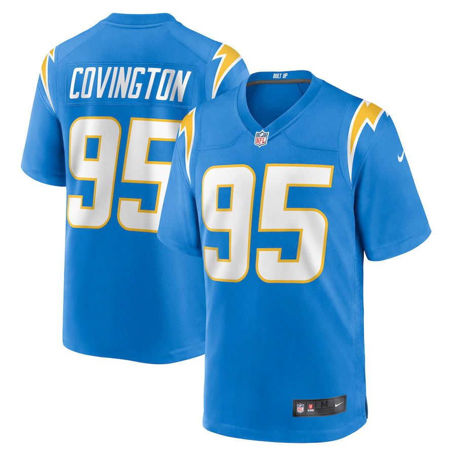 Men Los Angeles Chargers 95 Christian Covington Nike Powder Blue Game NFL Jersey